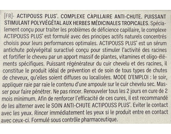 COMPLEXE CAPILLAIRE ANTI-CHUTE ACTIPOUSS PLUS 4 P.