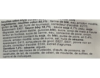 NOUILLE AU BLE UDON ARÔME BARBECUE