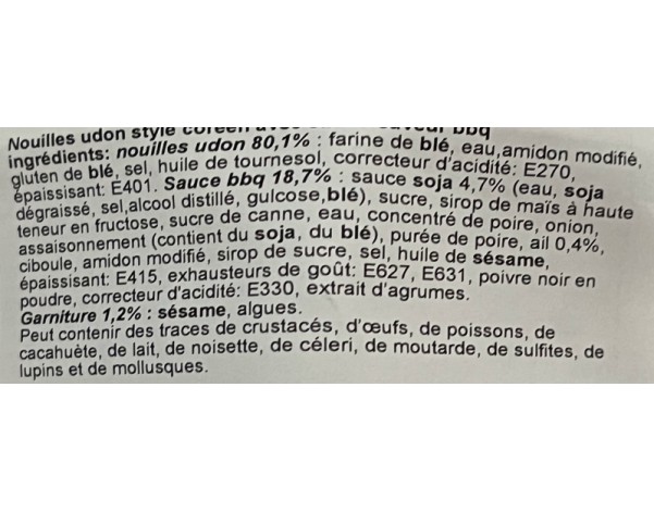 NOUILLE AU BLE UDON ARÔME BARBECUE