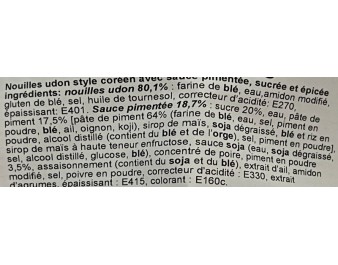 NOUILLE AU BLE UDON ARÔME TOPOKKI EPICE