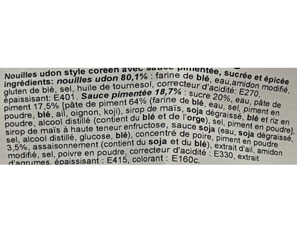 NOUILLE AU BLE UDON ARÔME TOPOKKI EPICE