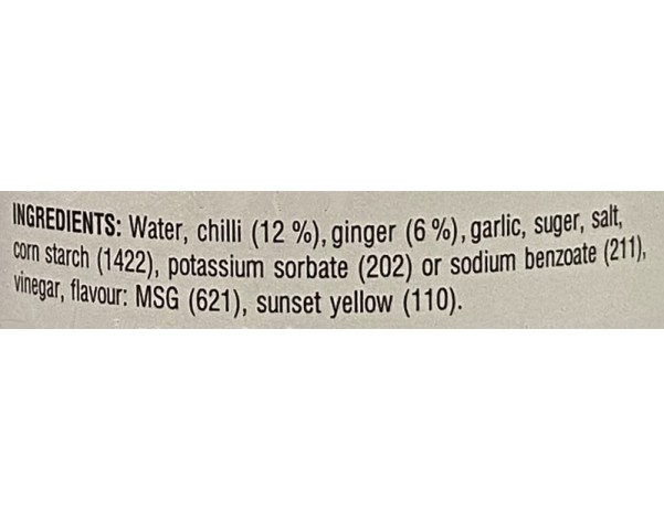 SAUCE DE PIMENT AU GINGEMBRE