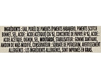 SAUCE DE PIMENT FORTE A LA PAPAYE