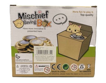 TIRELIRE CHAT ORANGE VOLEUR D'ARGENT