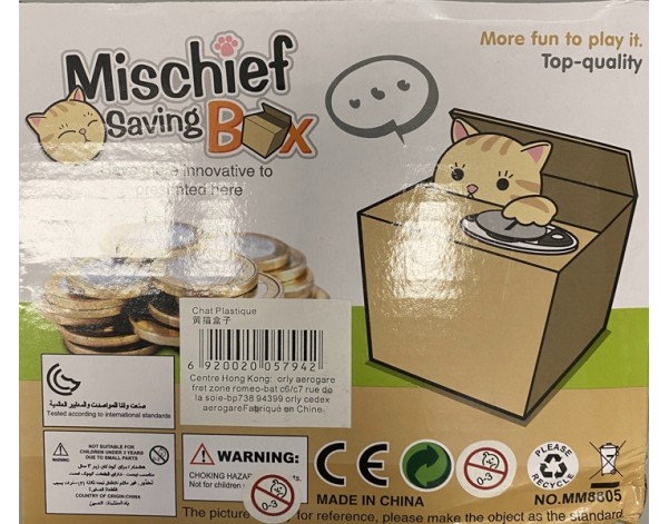 TIRELIRE CHAT VOLEUR D'ARGENT