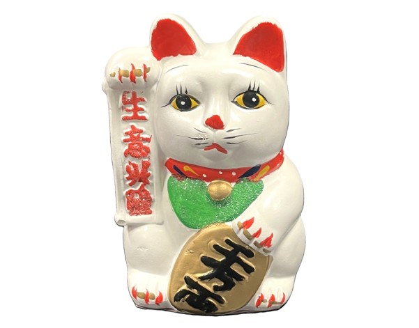 TIRELIRE EN CHAT BLANC 21.50 CM