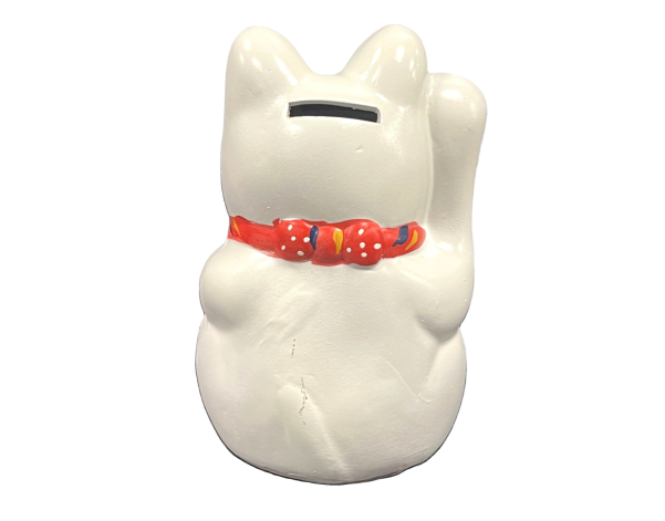 TIRELIRE EN CHAT BLANC 21.50 CM