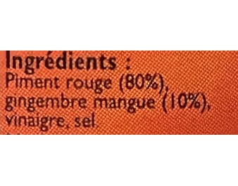 PIMENT ROUGE AU GINGEMBRE ET A LA MANGUE