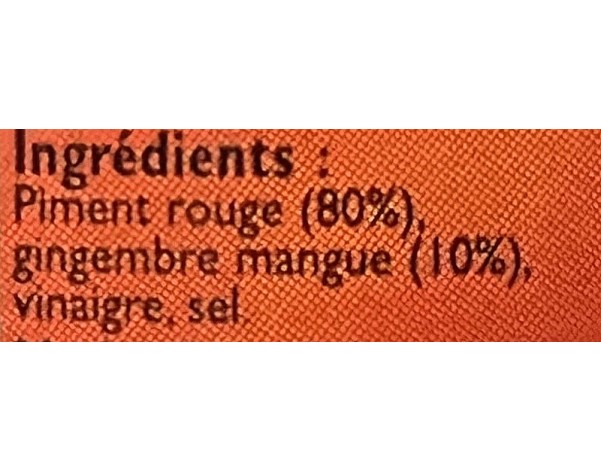 PIMENT ROUGE AU GINGEMBRE ET A LA MANGUE