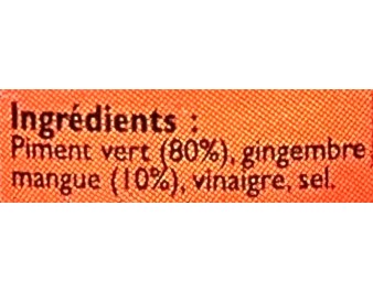 PIMENT VERT AU GINGEMBRE ET A LA MANGUE