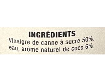 VINAIGRE DE NOIX DE COCO