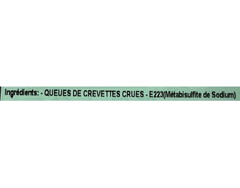 QUEUE DE CREVETTE 16/20 VANAMEI 70% ****