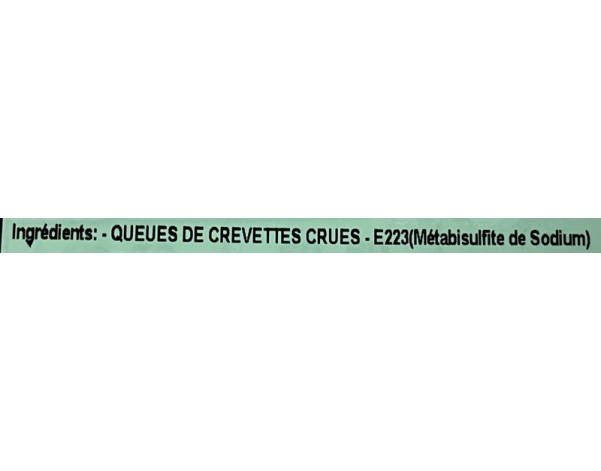 QUEUE DE CREVETTE 16/20 VANAMEI 70% ****