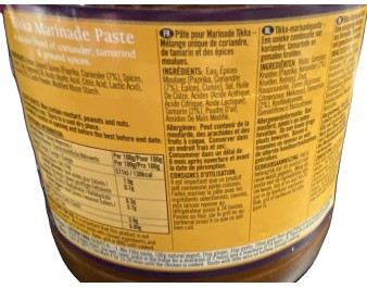 PATE DE CURRY TIKKA DOUX