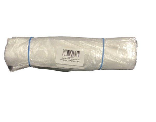 SACHET TRANSPARENT 17 X 22 CM 20 MICRONS 100 P.