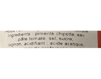 PIMENT FUME CHIPOTLE EN SAUCE ADOBO