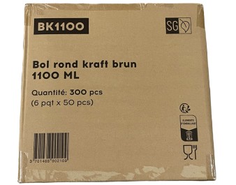 BOL EN PAPIER 160 X 64 MM  1000 ML 300 P.