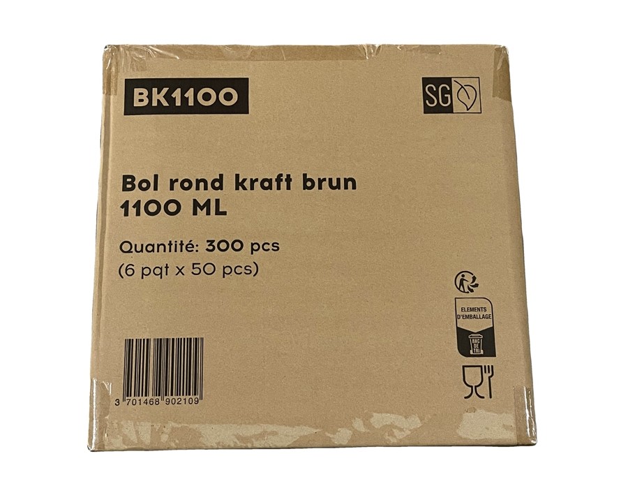 BOL EN PAPIER 160 X 64 MM  1000 ML 300 P.