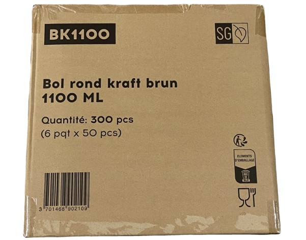 BOL EN PAPIER 160 X 64 MM  1000 ML 300 P.