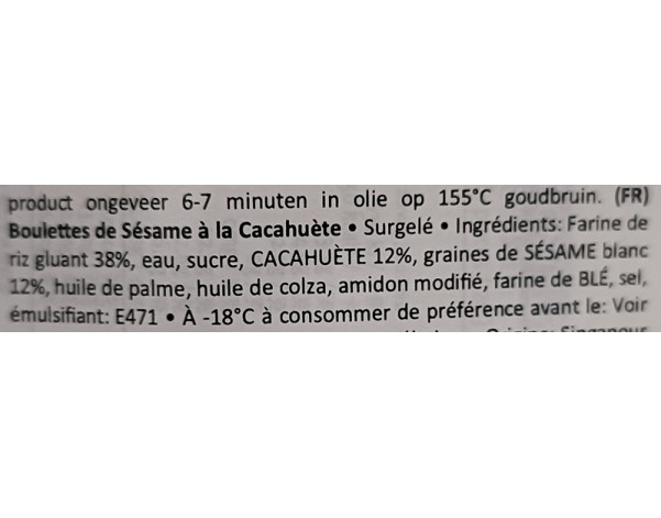 BOULETTE DE SESAME CACAHUETE X 10 P. ****