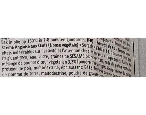 BOULETTE DE SESAME CREME D’OEUF X 10 P. ****