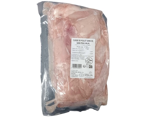 CUISSE DE POULET DESOSSEE SANS PEAU HALAL ****