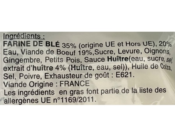 BRIOCHE A LA VIANDE DE BOEUF 4 P.