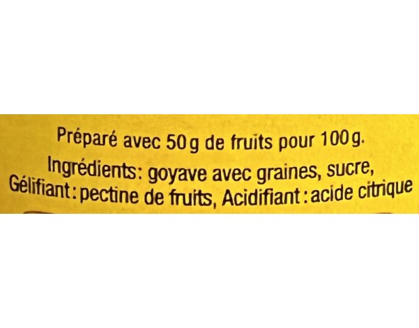CONFITURE GOYAVE A GRAINE