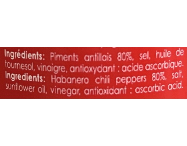 PUREE DE PIMENT ANTILLAIS