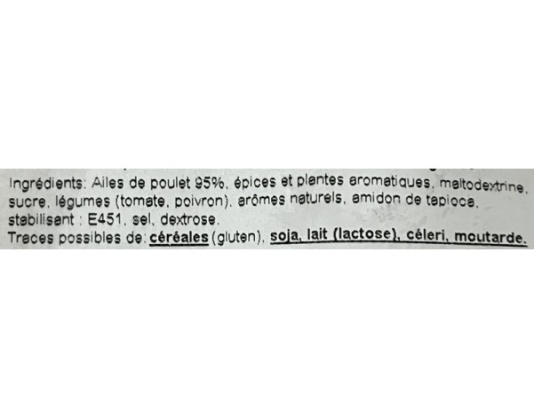 AILE DE POULET HALAL TEX MEX ****