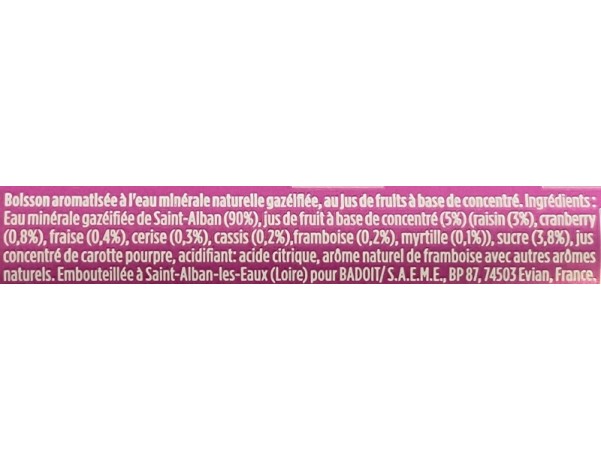 BOISSON GAZEUSE FRUITS ROUGES