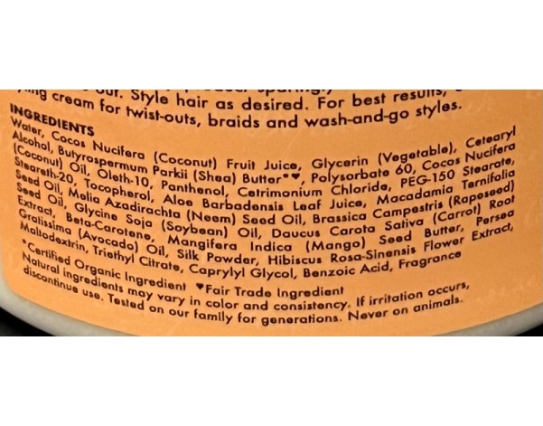 CREME DE COIFFAGE LEAVE -IN HYDRATE NOURRIT CHEVEUX ONDULES ET BOUCLES