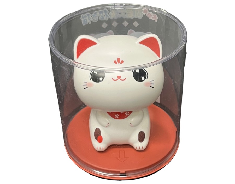 CHAT DECORATION SOLAIRE YEUX OUVERTS