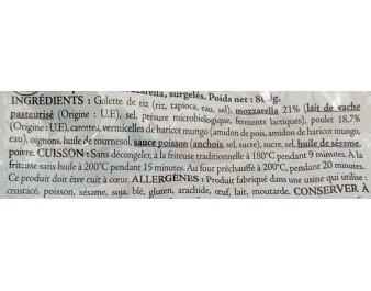 PATE IMPERIAL AU POULET MOZZARELA 20 P. ****