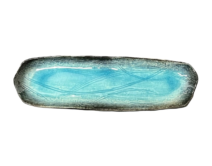 PLAT A SUSHI BLEU 33,5 X 8,5 CM