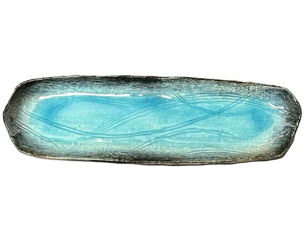 PLAT A SUSHI BLEU 33,5 X 8,5 CM