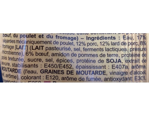 SAUCISSE A HOT DOG AU FROMAGE (TENDER & JUICY) ****