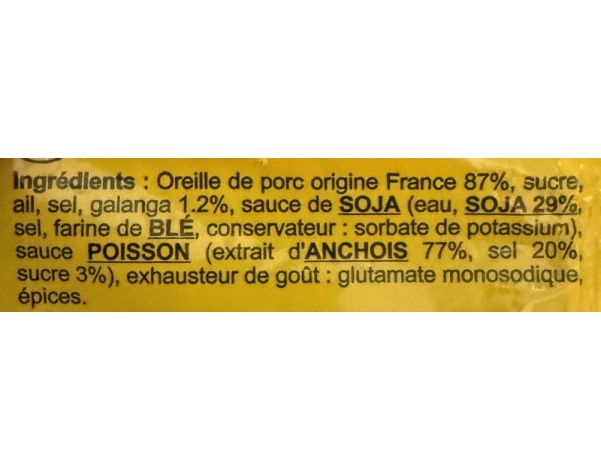 OREILLE DE PORC LAQUE