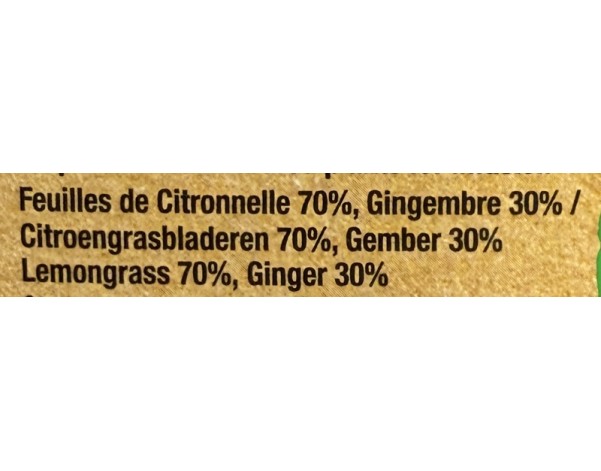 TISANE A LA CITRONNELLE ET GINGEMBRE 25 P.