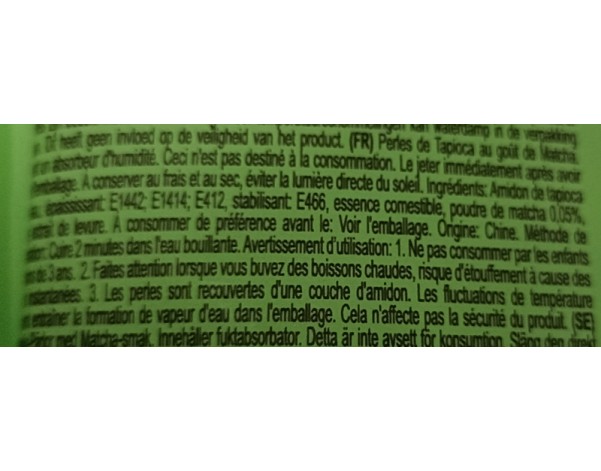 BILLES DE TAPIOCA THE VERT BUBBLE TEA