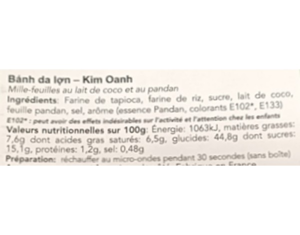 GATEAU MILLE-FEUILLES BANH DA LON