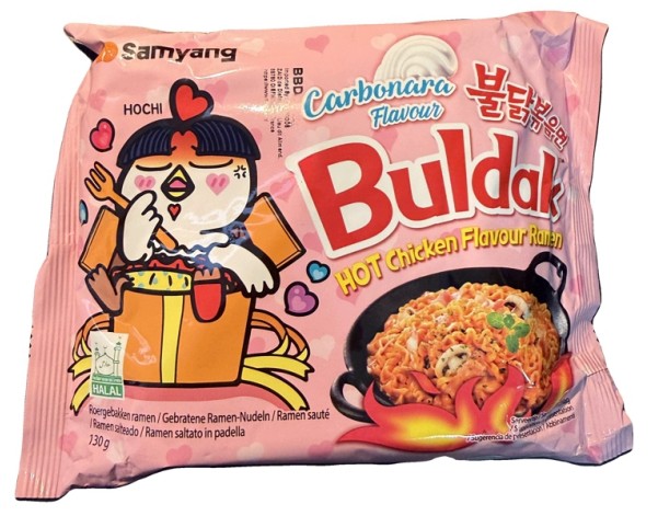 NOUILLES FRITE AU POULET CARBONARA