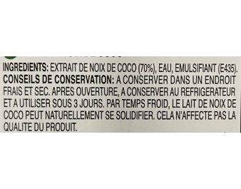 LAIT DE NOIX DE COCO