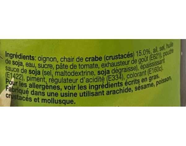 PATE DE CRABE HACHEE EPICEE (BUN RIEU CUA)