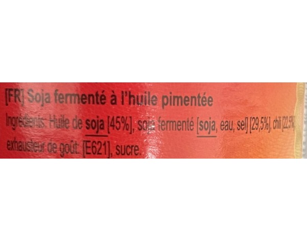 PATE DE PIMENT A L’HUILE ET SOJA FERMENTE