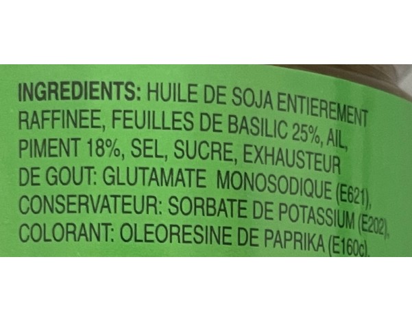 PATE DE PIMENT AU BASILIC