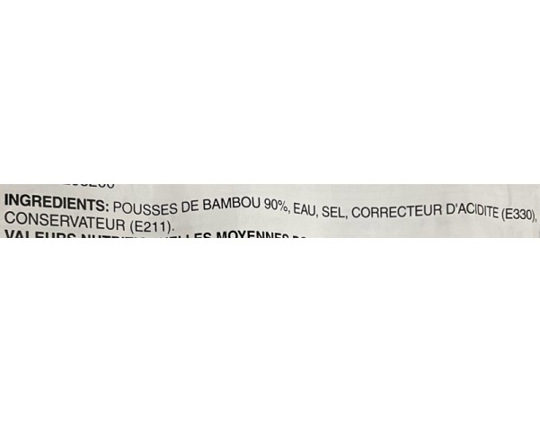 POUSSES DE BAMBOU TIP AU NATUREL