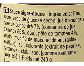 SAUCE AIGRE DOUCE
