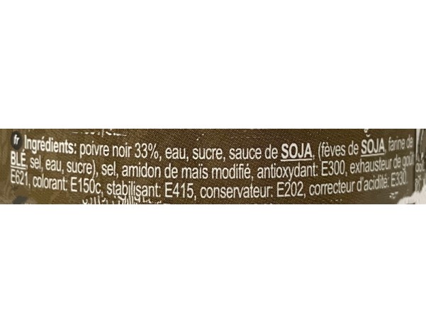 SAUCE AU POIVRE NOIR