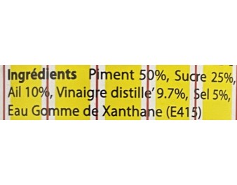 SAUCE DE PIMENT A L’AIL